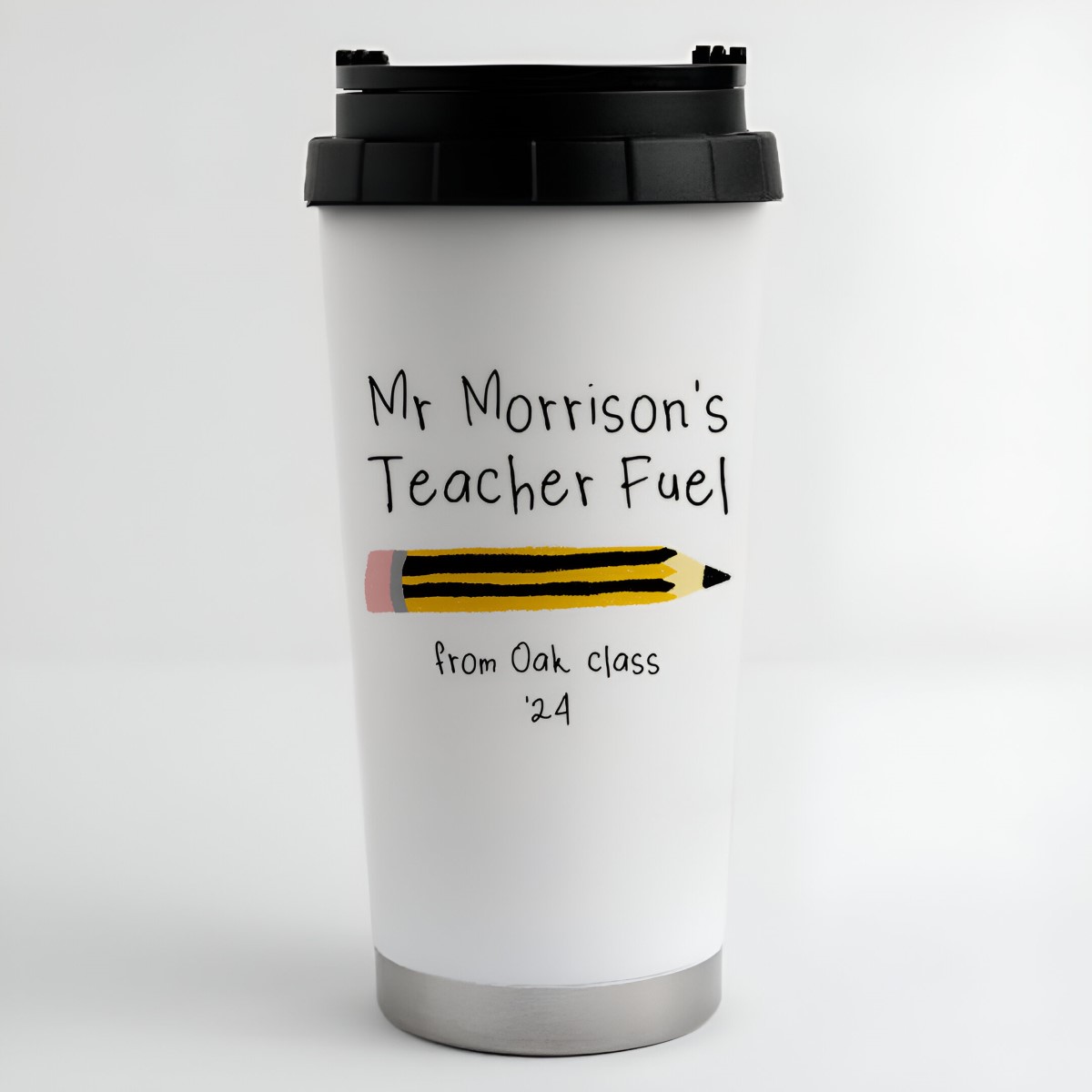 Personalised Teacher Fuel 16oz Travel Flask - Click Image to Close